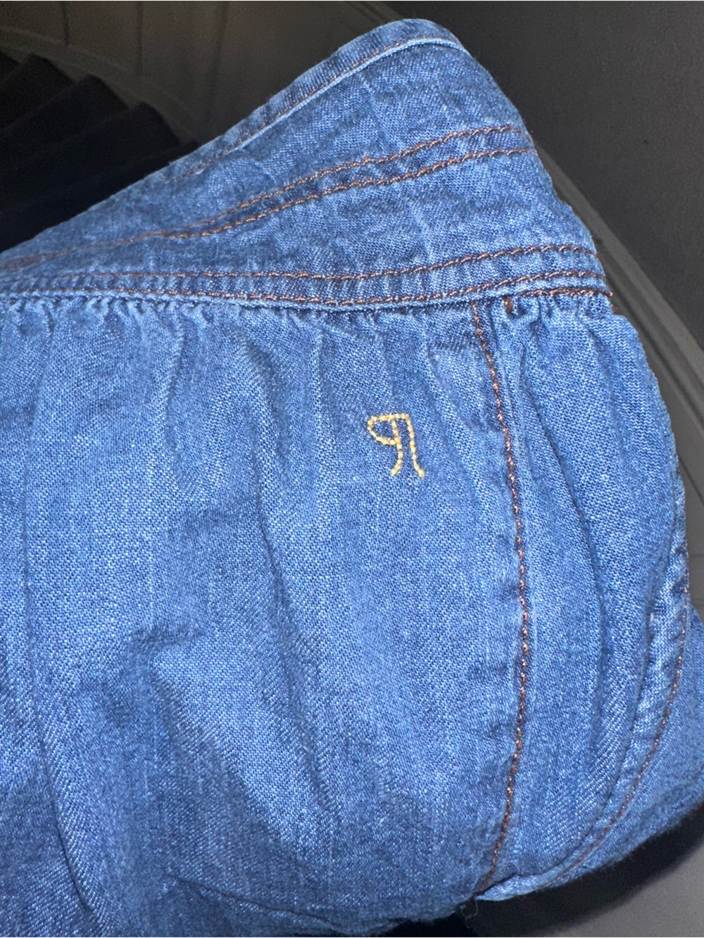 Anthro PILCRO Blue Denim Balloon Jeans Pant Jogger Tie Waist SZ Large Exc Cond - Picture 6 of 10